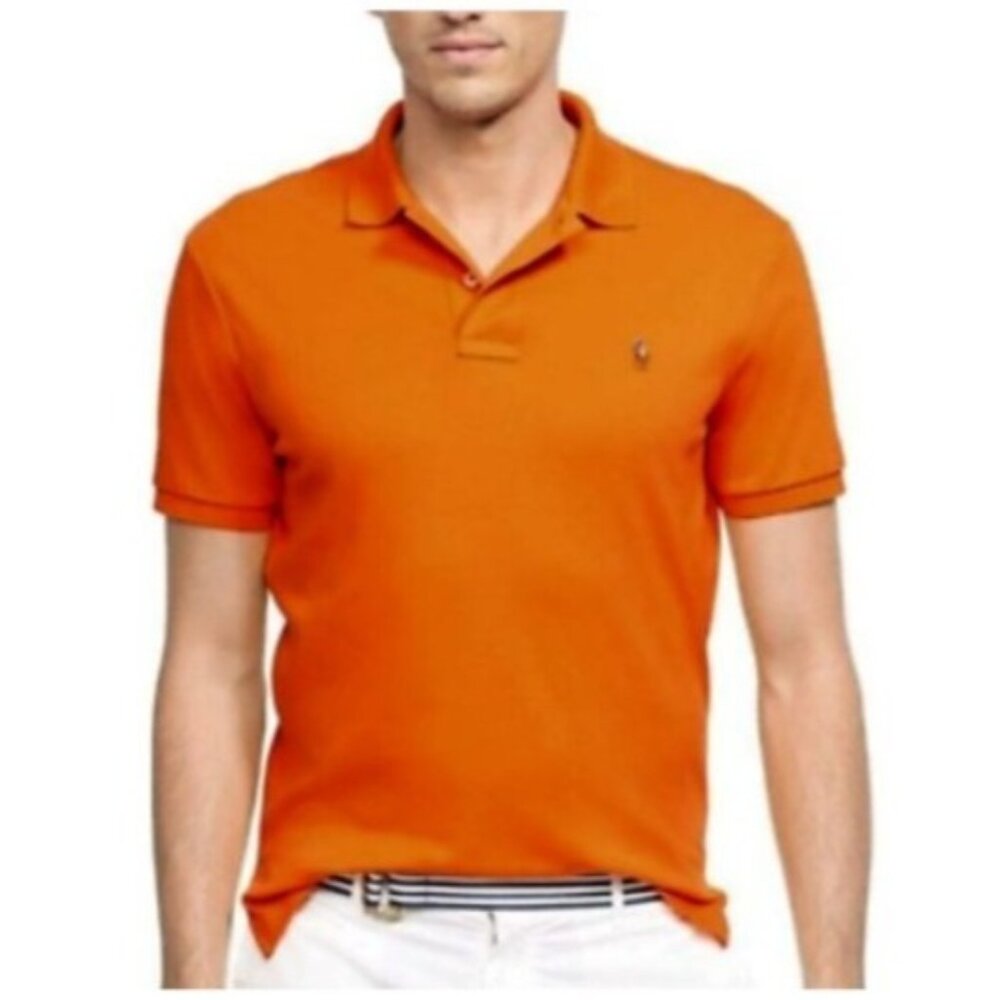 POLO Ralph Lauren Men's‎ PIMA Soft Touch Short Sleeve Polo Shirt Orange Small